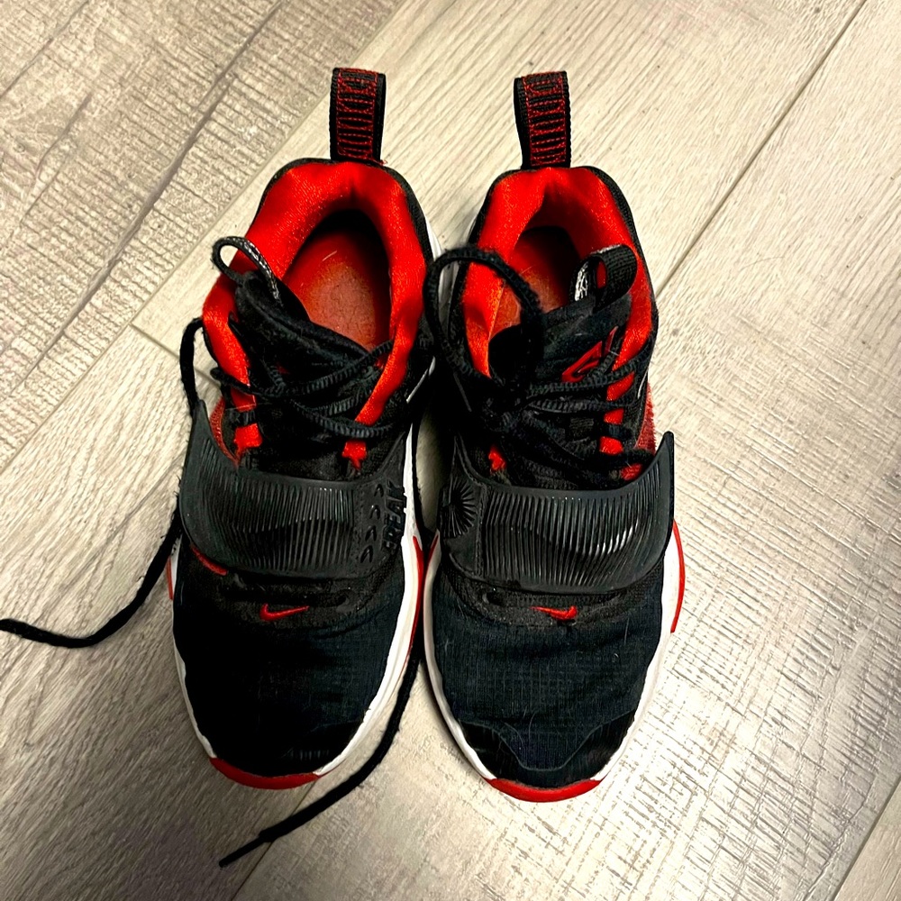 Nike boys size 4.5 basketball shoe. Worn one season. Good used shape.